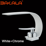 BAKALA Vannitoa Valamu Segisti Must/Kroom/Valge Messingist Materjal Valamu Segistikraan Kuum ja K&uuml;lm Valamu Segisti Vannitoa Valamu Segisti