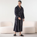 Paks flanellist hommikumantel paaridele: Mugavad s&uuml;gis-talvised r&otilde;ivad meestele ja naistele Male; XXXL s&uuml;si/hall v&auml;rv