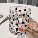 Loomingulised veiniklaasid Kunstiline tunnetus K&auml;sit&ouml;&ouml;na valmistatud Must kivi Kerge luksus Kristallklaas Modernne lihtsus T&auml;iustatud tunnetus Viski klaas Uus 300ml gray