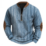 Meeste Retro Casual gradienttr&uuml;kiga kampsun L