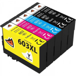 Cartouche d'encre - Epson - 603XL - Pack de 5 - Remanufactur&eacute;es - Multi-couleurs