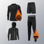 Meeste talvine kiirkuivav termofitnessi &uuml;likond: Pikkade varrukatega jooksu- ja treeningpesu four-piece suit; 3XL