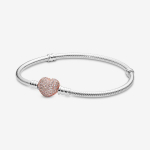 Pandora Moments Pave Heart Clasp Snake Chain K&auml;ev&otilde;ru 16 cm h&otilde;be