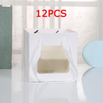 12 TK, 15*15*15CM, Ruudukujulised l&auml;bipaistva aknaga j&otilde;upaberist kotid s&uuml;nnip&auml;evakingikarbid, v&auml;ikesed potitaimede lillede paberkotid white