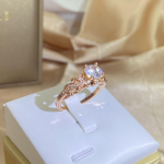 Euroopa ja Ameerika moeprintsessi kihlus roosa kullast s&otilde;rmuse mikrokomplekt tsirkoonist s&otilde;rmuse naiste ehted No. 6