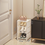 Kingakapid DIY metallist lausriiul vertikaalne jalan&otilde;ude korrastaja riiul Lihtne kokkupanek Kingade hoiukoht kapi tolmukindlate kingade riiuli jaoks