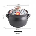 K&otilde;rge temperatuurikindel k&auml;sitsi maalitud Jaapani hautamispott - Keraamiline kastrul kaanega