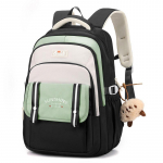 Moodne Kontrastv&auml;rviline P&otilde;hikooli T&uuml;druku Koolikott Laiendatud Tugevdatud &Otilde;larihm Teismelise Seljakott Kerge Suure Mahutavusega Raamatukott must/roheline