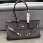 Uus nahast naiste Baotou kiht lehmanahast TC nahk 42cm horisontaalne madal versioon sisemine v&auml;rv 41x19x20cm kohv