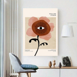 Abstraktsed sidrunililled silmad oranžid vintage taim seinakunst, l&otilde;uend, maalimine plakatid ja v&auml;ljatr&uuml;kid elutoa sisekujunduseks 20x30cm