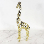Giraffe Metal Art Piece Hollow Design for Table Arrangement in Office Short giraffe