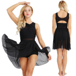 Naiste ballett Tutu v&otilde;imlemistrikood varrukateta as&uuml;mmeetriline l&uuml;&uuml;riline tantsukost&uuml;&uuml;m Veniv tantsukleit XS must