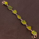 Yellow Sapphire(Simulated) Gemstone Copper Jewelry Bracelet 7-8 h4p35