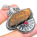 Psilomelane Dendritic 925 Sterling Silver Jewelry Pendant 2.40 e4v61