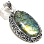 Labradorite Handmade 925 Sterling Silver Jewelry Pendant 2.68 m2n35