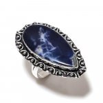 Sodalite Handmade 925 Sterling Silver Jewelry Ring Size 7 p8j67