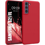 Kaitse&uuml;mbris Samsung S21 FE jaoks - Painduv - K&otilde;rge vastupidavusega silikoon - T&auml;pne v&auml;ljal&otilde;ige - Punane punane