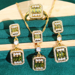 Euroopa ja Ameerika &Uuml;hendriigid Kuum Allergiavastane Tsirkoon Kaelakee K&otilde;rvar&otilde;ngad S&otilde;rmus Kuldne Ehtekomplekt 9 yards