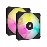 CORSAIR AF SLIM AF120 RGB 120mm x 15mm vedelikud&uuml;naamiline RGB ventilaator Lighting Node CORE seeria, SLIM, [Must] [2-pakend, komplektis] CO-9050163-WW