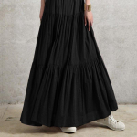 Kevadsuvi naiste seelik Peplum vabaaja pikk seelik tavaline seelik Vintage stiilis plisseeritud poolseelik 3XL