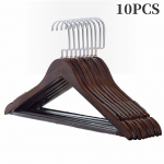 10TK Retro Puidust Riidepuud, Libisemiskindel S&auml;rgi Riidepuu 360&deg; P&ouml;&ouml;rleva Konksuga, Garderoobi Korraldaja Mantliriiul Kleidi Jaki jaoks Length 44.5cm