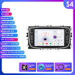 HIZPO Intelligentne 2Din 7-tolline Android Auto autoraadio Ford Focus 2 Mondeo S/C Max Kuga Fiesta Fusion GPS-navigatsiooni, RDS-i, FM-i, DSP-i, UI7862 CarPlay jaoks B S4 8Core 4G 32G AI