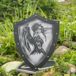 71,12 cm Templari kilp Valkyrie viikingikilp Tume ingel s&otilde;dalane Puidust kilp Cosplay, LARP Parim kingitus