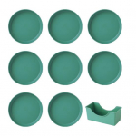 8 tk Kerged plasttaldrikud Purustamatud korduvkasutatavad &otilde;htus&ouml;&ouml;gitaldrikud N&otilde;udepesumasinas pestavad v&auml;rvilised taldrikud k&ouml;&ouml;ki igap&auml;evaseks matkataldrikud Square kollane