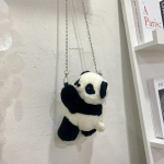 Punase Panda pl&uuml;&uuml;sist seljakott Armas pl&uuml;&uuml;snukk Naiste crossbody karusnahast pehme &otilde;lakott telkimiseks, reisimiseks, peoks, naiste s&uuml;nnip&auml;evakingitus