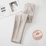 K&otilde;rge v&ouml;&ouml;kohaga villasegup&uuml;ksid naistele talvepaksu pluusse voodriga harem Pantalones kontoris vabaaja soe pahkluuni ulatuv villane spodnie M beež