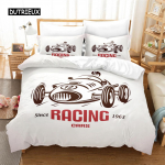 Multikas spordiauto voodipesukomplekt Tekikoti komplekt 3D voodipesu Digitaalne tr&uuml;kk Voodipesu Kuninganna suurusega voodipesukomplekt Moodne disain EU single(135x200cm)