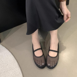 Moodsad L&auml;bipaistvad Siidist T&uuml;llist Ballet Korterid Naistele Suvised &Uuml;mara Ninaga Elastse Rihmaga V&otilde;rk Ballerina Kingad Daamide Mugavad Mitmek&uuml;lgsed Laisad Loaferid 35 must