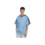 Adidas Originals Adicolor Jacquard L&otilde;tv Triibuline Pullover L&uuml;hikeste Varrukatega T-s&auml;rk Meeste Topid Hall-Sinine Must JW5879 XL