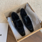 Moodsad Ruudukujulise Ninaga Madalad Karusnahksed Mokassiinid Naiste Saapad Talvised Uued Suede Retro Elegantne Jalan&otilde;ud Naistele 2025 Trend Pidu Mugavad Moodsad Saapad Mujer 35 must