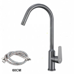 Roostevaba teras Paksendatud K&ouml;&ouml;gisegisti Suur Painutatud Toru &Uuml;he K&auml;epidemega Kuum ja K&uuml;lm Segisti Veekraan Vannitoasegisti hall