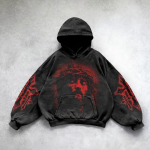 ZYLLO Retro Gooti Graafilise Tr&uuml;kiga Hip Hop Kapuutsiga Pusa Meestele Y2k Grunge Punk Vabaaja Lahtine Pullover Naiste T&auml;navamoe Dressipluus Kapuutsiga S