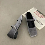 Naiste Lamedad Kingad Daamide Ruudukujulise Varba S&uuml;gava Pandlaga Vabaaja Kingad Slip-on V&auml;litingimustes Mary Jane Kingad 35 hall v&auml;rv