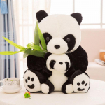 Simulatsiooniga hiigelpanda nukk suur pl&uuml;&uuml;sist m&auml;nguasi punane panda, ema ja poeg panda, riidest nukud kingitused 40cm must