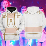 Moodne naiste Kpop Rumi Hunters Realistlik 3D Prinditud Huppar &Uuml;ler&otilde;ivad T&uuml;drukule Cosplay Kost&uuml;&uuml;m Laste Mood Huppar Dressipluus 120 white