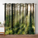 Mets džungel puu looduslik maastik akna rulookardinad elutuba k&ouml;&ouml;k magamistuba juga 2 tk dekoratsioon W55 X H120cm X 2&Grommet Top beige