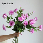 8 tk lilla kunstlik eustoma kimp pehme puudutusega siidist lisianthus lilled Kodu kaunistus Pulma keskosa Lillekimp