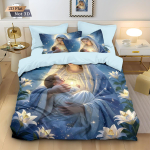 3 tk P&uuml;ha Neitsi Maarja tr&uuml;kiga s&uuml;damikuta voodipesukomplekt Pehme ja mugav &Uuml;hiselamu Magamistuba Mitu suurust Masinpestav 140x210cm-AU-Single&set
