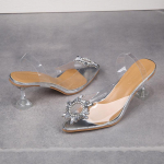 Luksuslikud naiste pumbad 2024 l&auml;bipaistvad k&otilde;rged kontsad Seksikad terava varbaga libisevad pulmapeo br&auml;ndi moekad kingad naistele PVC 42