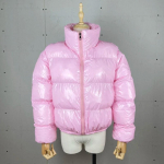 Talvised naiste lukuga pargid Jakid Streetwear T&auml;ispikkade varrukatega Lukuga Vabaaja Puhvjakid Villased Mantlid Kitsad Vabaaja Jakid S roosa