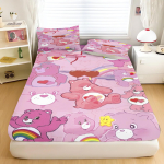 &Uuml;hisbr&auml;ndiga koomiksianime Care Bears L&otilde;&otilde;tsaga lina Voodipesukomplekt Voodikate Tr&uuml;kitud Sobib lastele ja t&auml;iskasvanutele 2/3 tk 90x190x25cm