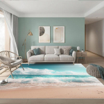 3D merevaigu suur vaip elutuppa laste tuppa liivaranna vaip kodune magamistuba loominguline laste tuba libisemiskindel p&otilde;randamatt Tapete 60*90cm gray