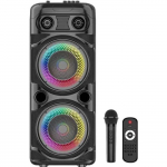Enceinte Karaok&eacute; lumineuse - INOVALLEY - KA123-XXL - Bluetooth V5.0 - 75 cm - 900 W - Noir must