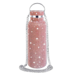 Veepudelid Termos Kaasaskantav S&auml;delev Pudel Ristkeha Roostevaba Terasest Termospudel 350ml 500ml 750ml Teemant Termospudelid YLE031 Rose Gold&500ml