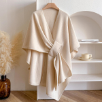 Disainer Naiste Ka&scaron;miirponcho Talvine Soe Kahepoolne Luksuslik Paksenev Sall Pashmina Keep Stool Naiselik Keep Tekk Sall gray