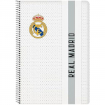 Cahier scolaire - SAFTA - Real Madrid 1&egrave;re &eacute;quipe 24/25 - Couverture rigide - 80 feuilles - Id&eacute;al enfants valge